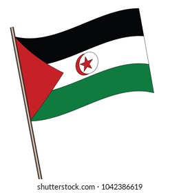 Flag Sahrawi Arab Democratic Republic Sahrawi Stock Vector (Royalty