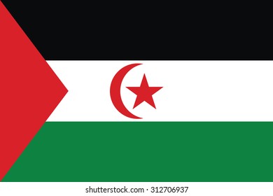 Flag of Sahrawi Arab Democratic Republic. Vector illustration.