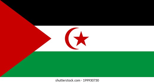 Flag of Sahrawi Arab DemocraticRepublic. Vector illustration.