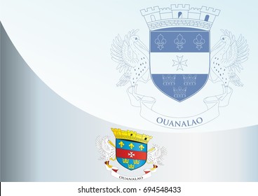 flag of Saint Barthelemy,  self-governing overseas collectivity of France, template for the award, an official document with the flag and the symbol of Saint Barthelem