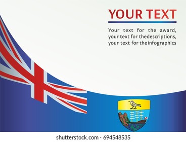 Flag of Saint Helena, British Overseas Territories, template for the award, an official document with the flag of Saint Helena