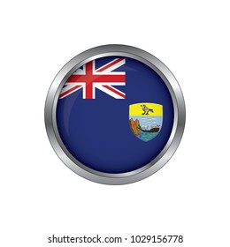 Flag of Saint Helena as round glossy icon. Button with Saint Helena flag.isolated, banner vector illustration. Vector illustration eps10.