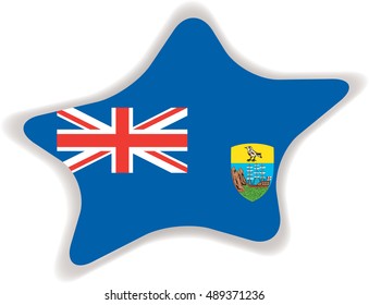 Flag of Saint Helena. Vector illustration of a stylized flag. Star with shadow. Element for infographics.