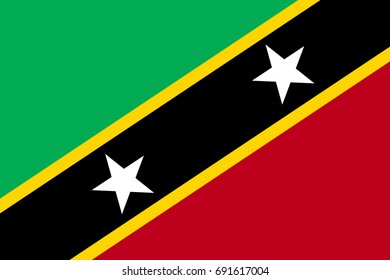 Flag Saint Kitts flat icon. State insignia of the nation in flat style on the entire page. National symbol in the form of a vector illustration