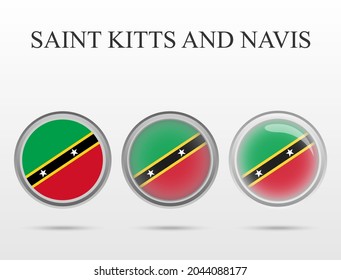 Flag of Saint kitts and Navis in the form of a circle