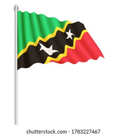 Flag of Saint Kitts and Nevis country isolated on white background. EPS.file.