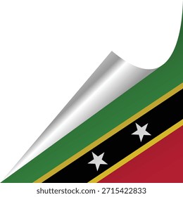 Bandera de diseño de San Cristóbal y Nieves con un efecto de borde rizado.