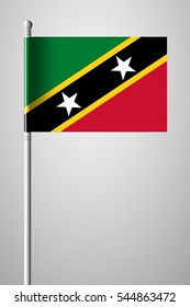 Flag of Saint Kitts and Nevis. Metal and Glass Round Icon. This is File from the Collection North America Flags