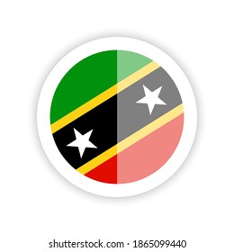Flag of Saint Kitts and Nevis. Round flag icon.