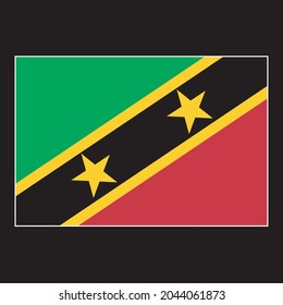 Flag of Saint Kitts and Nevis vector illustration on black background