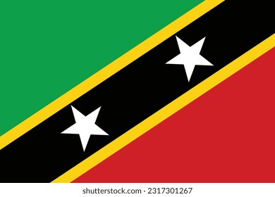 Bandera de Saint Kitts Nevis - Ilustración vectorial.