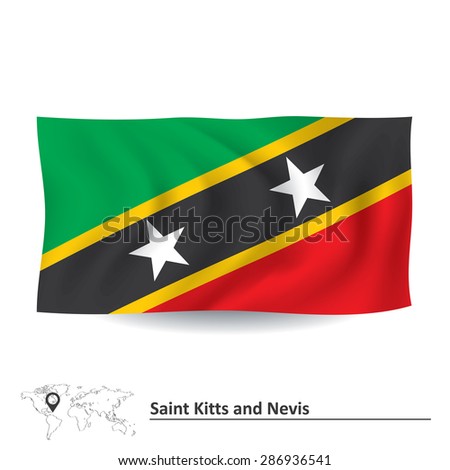 Flag of Saint Kitts and Nevis - vector illustration