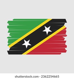 Flag of Saint Kitts Vector Illustration