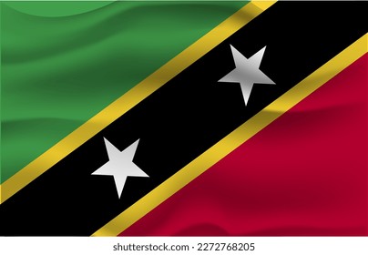 Flag saint kitts wave 3d ralistic flag