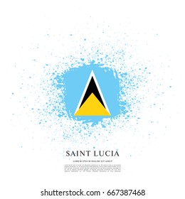Flag of Saint Lucia, brush stroke background