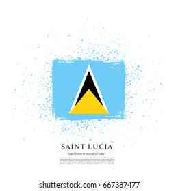 Flag of Saint Lucia, brush stroke background