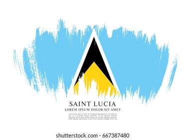 Flag of Saint Lucia, brush stroke background