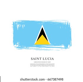 Flag of Saint Lucia, brush stroke background