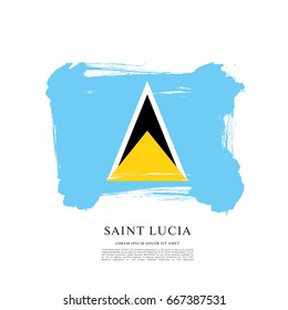 Flag of Saint Lucia, brush stroke background