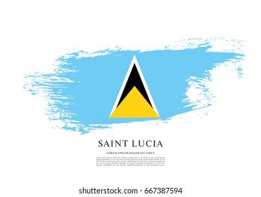 Flag of Saint Lucia, brush stroke background