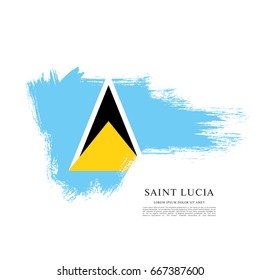 Flag of Saint Lucia, brush stroke background