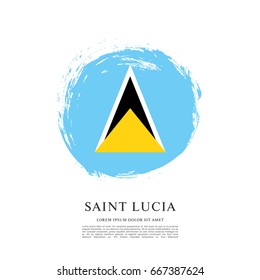 Flag of Saint Lucia, brush stroke background