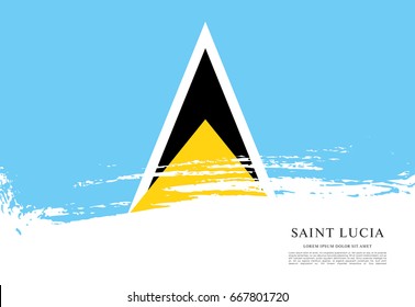 Flag of Saint Lucia, brush stroke background