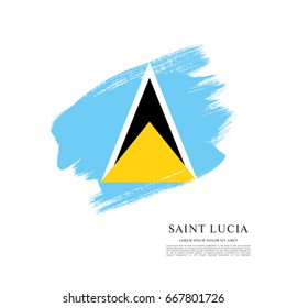 Flag of Saint Lucia, brush stroke background