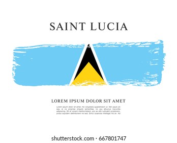 Flag of Saint Lucia, brush stroke background