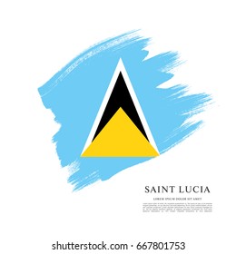 Flag of Saint Lucia, brush stroke background