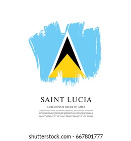 Flag of Saint Lucia, brush stroke background