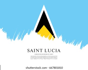 Flag of Saint Lucia, brush stroke background