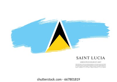 Flag of Saint Lucia, brush stroke background