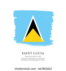 Flag of Saint Lucia, brush stroke background