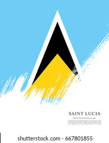 Flag of Saint Lucia, brush stroke background