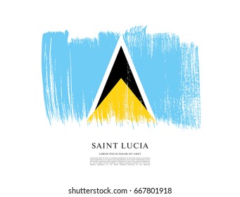 Flag of Saint Lucia, brush stroke background