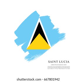 Flag of Saint Lucia, brush stroke background