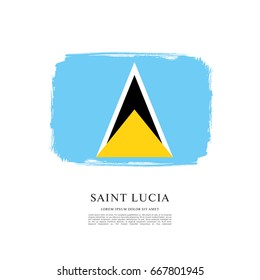 Flag of Saint Lucia, brush stroke background