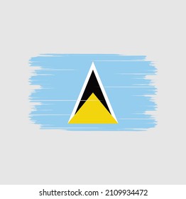 Flag of Saint Lucia with brush style