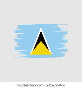 Flag of Saint Lucia with brush style
