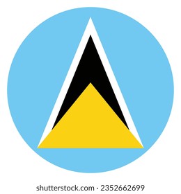 Flag of Saint Lucia. Button flag icon. Standard color. Circle icon flag. Computer illustration. Digital illustration. Vector illustration.