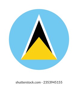 Flag of Saint Lucia. Button flag icon. Standard color. Circle icon flag. Computer illustration. Digital illustration. Vector illustration.