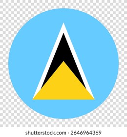 Drapeau de Sainte-Lucie. Icône de logo de cercle de Sainte-Lucie conception d'illustration vectorielle d'ordinateur. Arrière-plan damier.