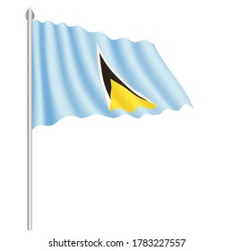 Flag of Saint Lucia country isolated on white background. EPS.file.