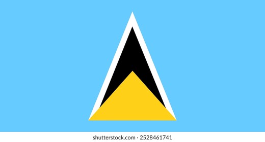 The flag of saint lucia. Flag icon. Standard color. illustration flat style