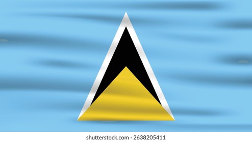Flag of Saint Lucia. Flag icon. Standard colors. Standard sizes. Rectangular flag. Computer illustration. Vector illustration