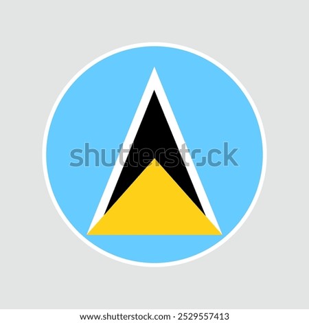 The flag of saint lucia. Flag icon. Standard color. Round flag. Computer illustration. Digital illustration. Vector illustration.