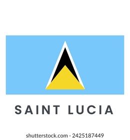 Flag of Saint Lucia isolated on white background.