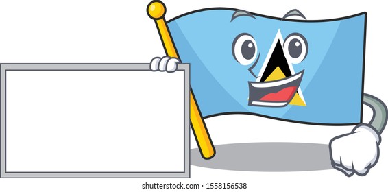 flag saint lucia on the with board character