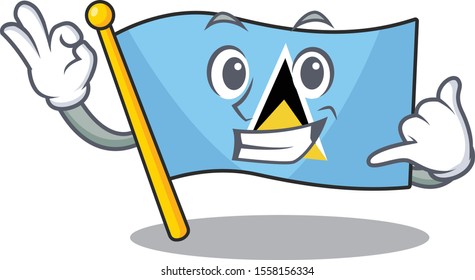 flag saint lucia on the call me cartoon